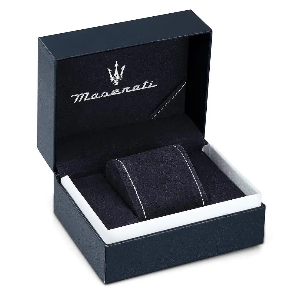 Maserati Men Successo R8871621011 Black Dial Silicone Quartz Fashion Analog Watch, Black Band