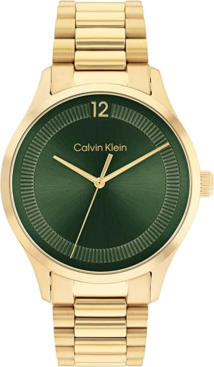 Calvin Klein Ck Iconic Green Dial Stainless Steel Analog Unisex Watch - 25200229