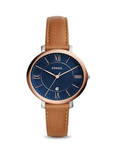Fossil Jacqueline Blue Dial Ladies Leather Watch