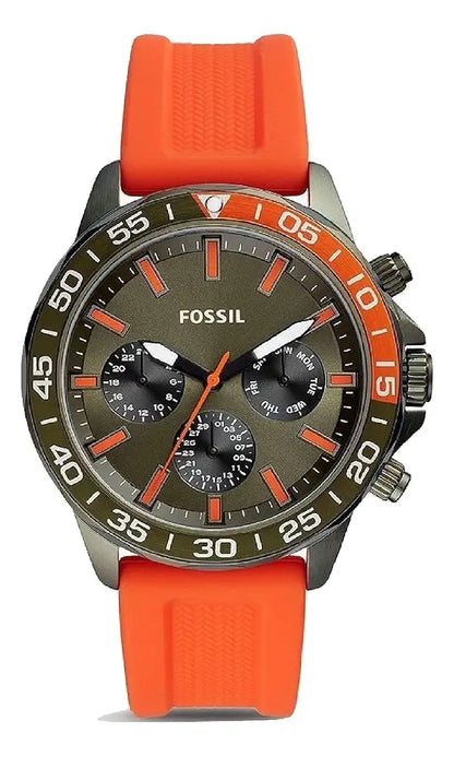 Fossil Bannon Multifunction Orange Silicone Watch BQ2500
