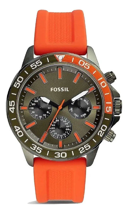 Fossil Bannon Multifunction Orange Silicone Watch BQ2500