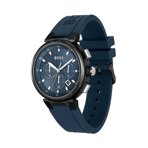 Hugo Boss One MenS Blue Dial Blue Silicone Watch 1513998