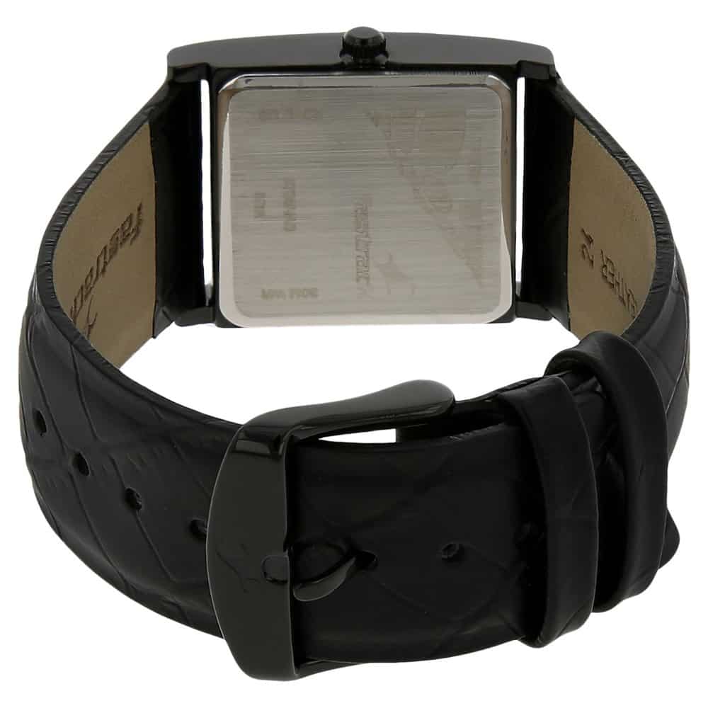 NP9735NL02 BLACK DIAL BLACK LEATHER STRAP WATCH