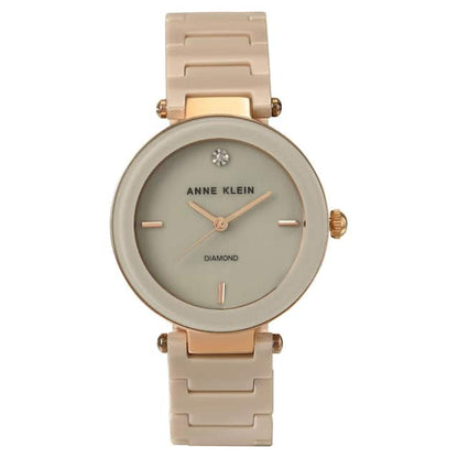 Off White Dial Ceramic Strap Watch Ndak1018Rgtn