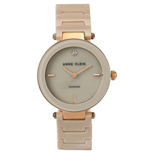 Off White Dial Ceramic Strap Watch Ndak1018Rgtn
