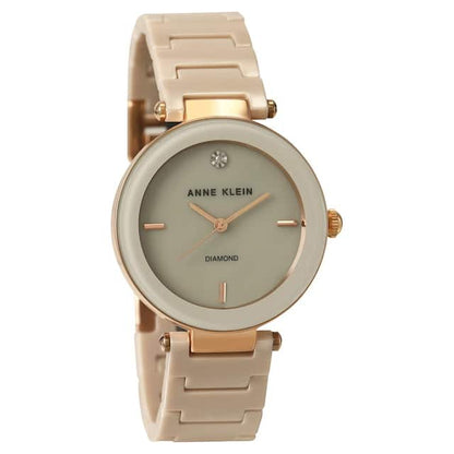 Off White Dial Ceramic Strap Watch Ndak1018Rgtn