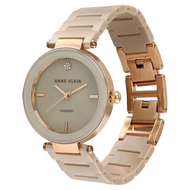 Off White Dial Ceramic Strap Watch Ndak1018Rgtn