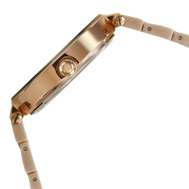 Off White Dial Ceramic Strap Watch Ndak1018Rgtn