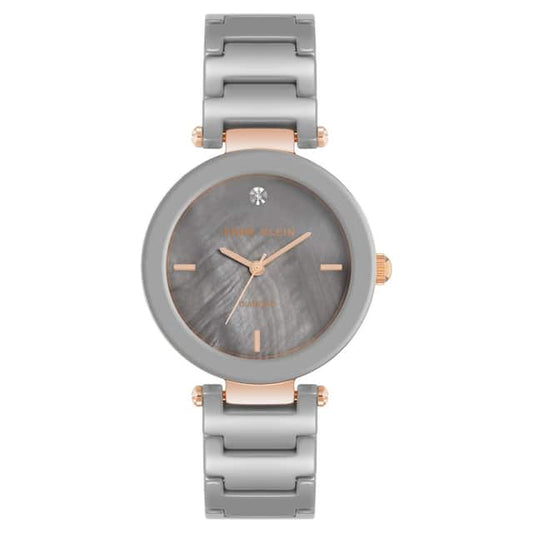 Anne Klein Grey Dial Analog Watch for Women NEAK1018TPRG