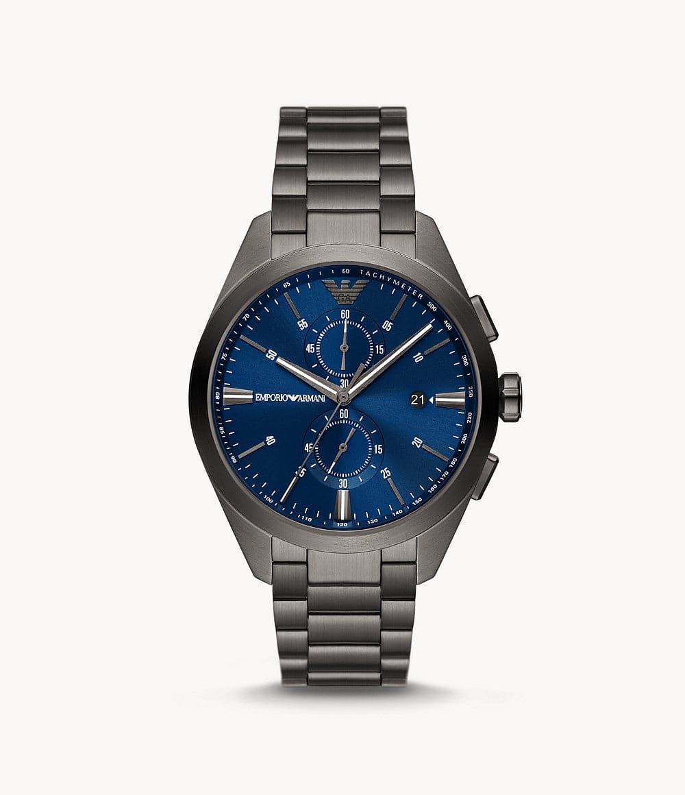 Emporio Armani Chronograph Gunmetal Stainless Steel Watch AR11481I