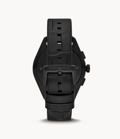 Emporio Armani Chronograph Black Leather Watch AR11483I