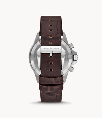 Emporio Armani Chronograph Brown Leather Watch AR11486I