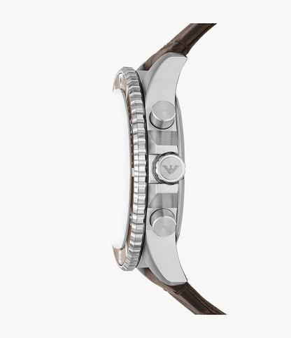 Emporio Armani Chronograph Brown Leather Watch AR11486I