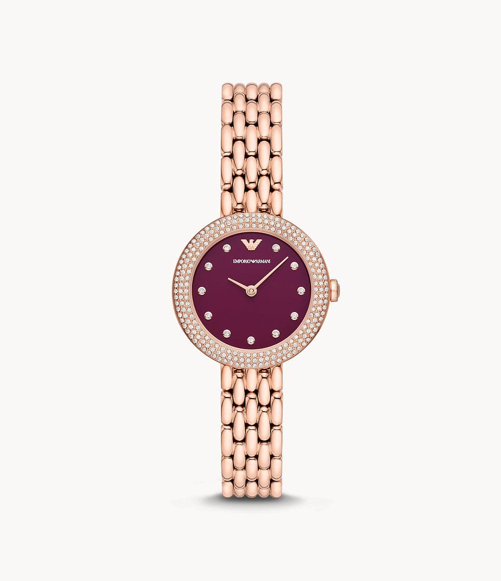 Emporio Armani Two-Hand Rose Gold Stainless Steel Watch AR11491I