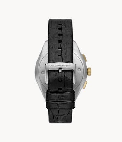 Emporio Armani Chronograph Black Leather Watch AR11498I