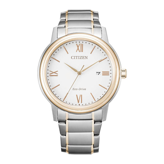 CITIZEN ECO-DRIVE GENTS WATCH WHITE DIAL - AW1676-86A