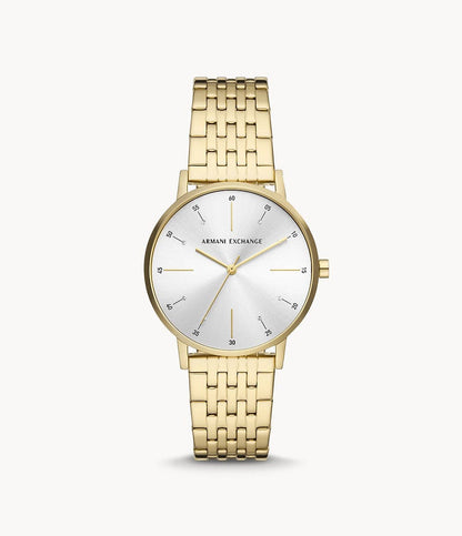 Armani Exchange Three-Hand Gold-Tone Stainless Steel Watch AX5579I