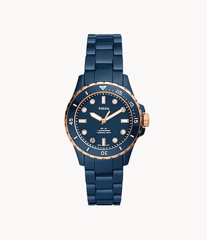 FOSSIL FB-01 Three-Hand Blue Ceramic Watch CE1125I