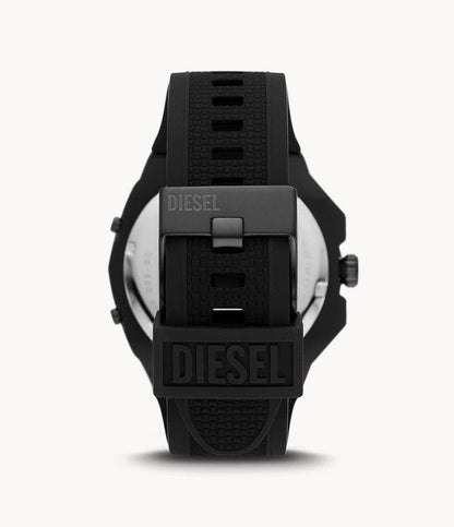 Diesel Framed Three-Hand Black Silicone Watch DZ1986I