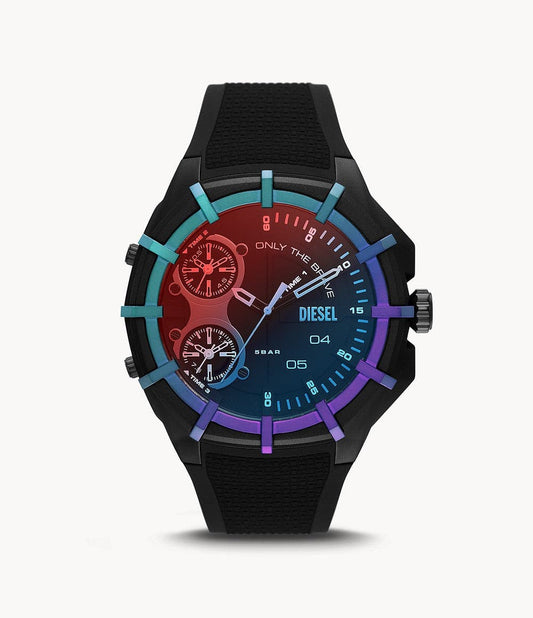 Diesel Framed Three-Hand Black Silicone Watch DZ1986I