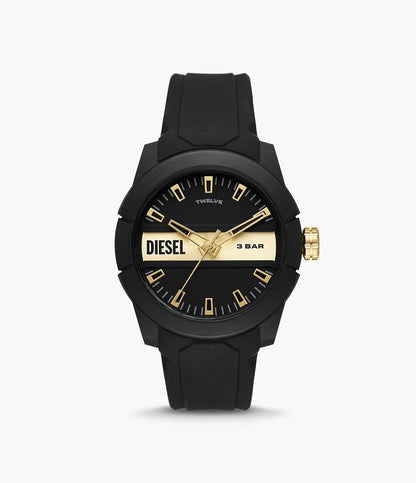 Diesel Double Up Three-Hand Black Silicone Watch DZ1997i