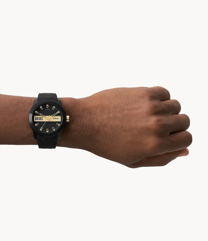 Diesel Double Up Three-Hand Black Silicone Watch DZ1997i
