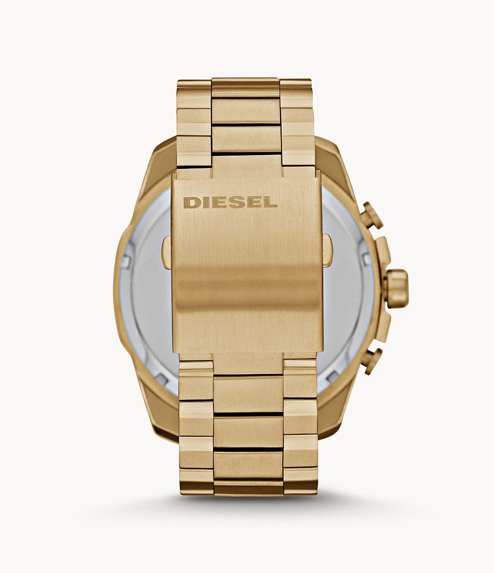 Diesel Men's Mega Chief Chronograph Gold-Tone Stainless Steel Watch DZ4360I