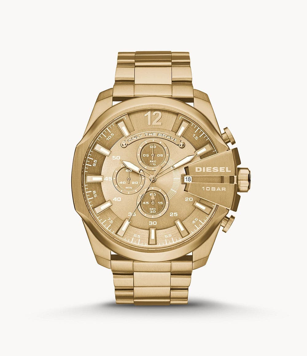 Diesel Men's Mega Chief Chronograph Gold-Tone Stainless Steel Watch DZ4360I