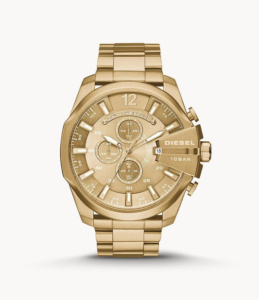 Diesel Men's Mega Chief Chronograph Gold-Tone Stainless Steel Watch DZ4360I