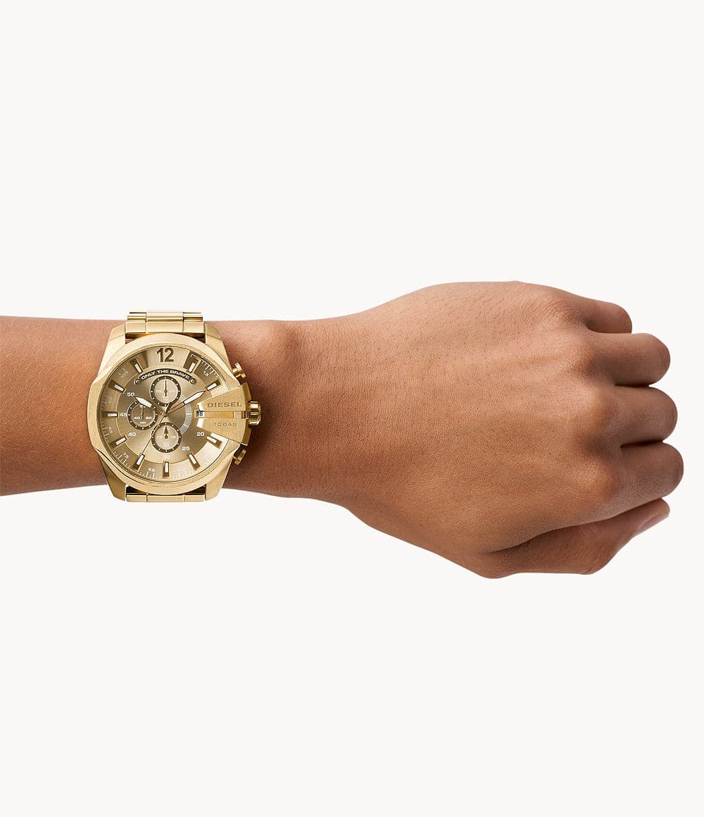 Diesel Men's Mega Chief Chronograph Gold-Tone Stainless Steel Watch DZ4360I