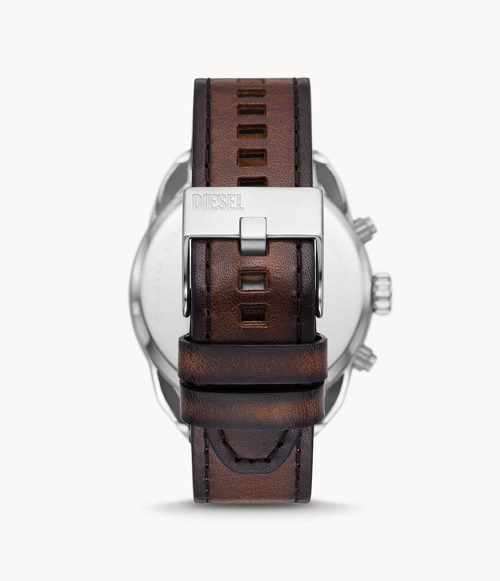 Diesel Spiked Chronograph Brown Leather Watch DZ4606i