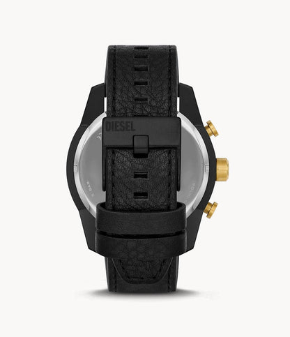 Diesel Split Chronograph Black Leather Watch DZ4610I