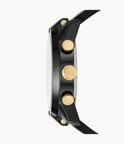 Diesel Split Chronograph Black Leather Watch DZ4610I