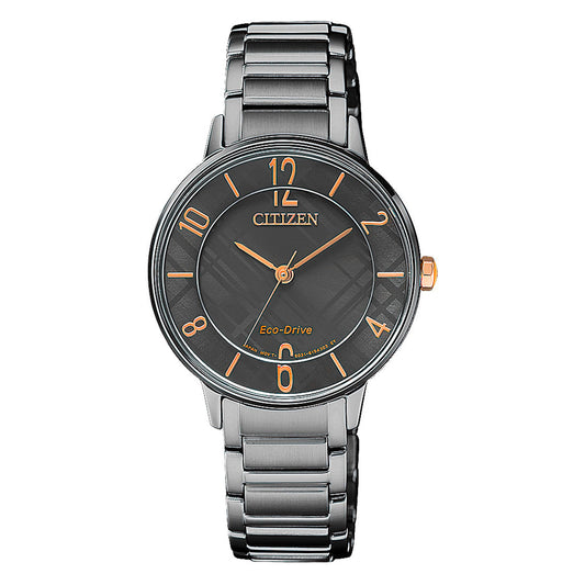 CITIZEN ECO-DRIVE LADIES WATCH GREY DIAL - EM0528-82H