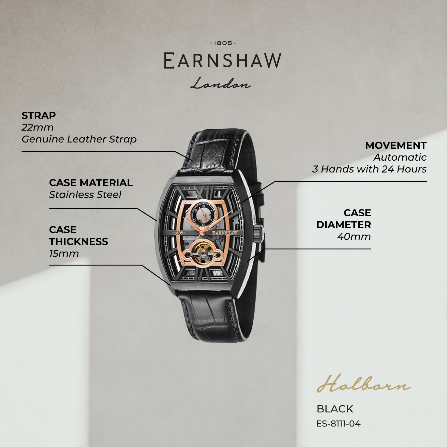 Holborn Mechanical Automatic Men's Watch -  ES-8111-04