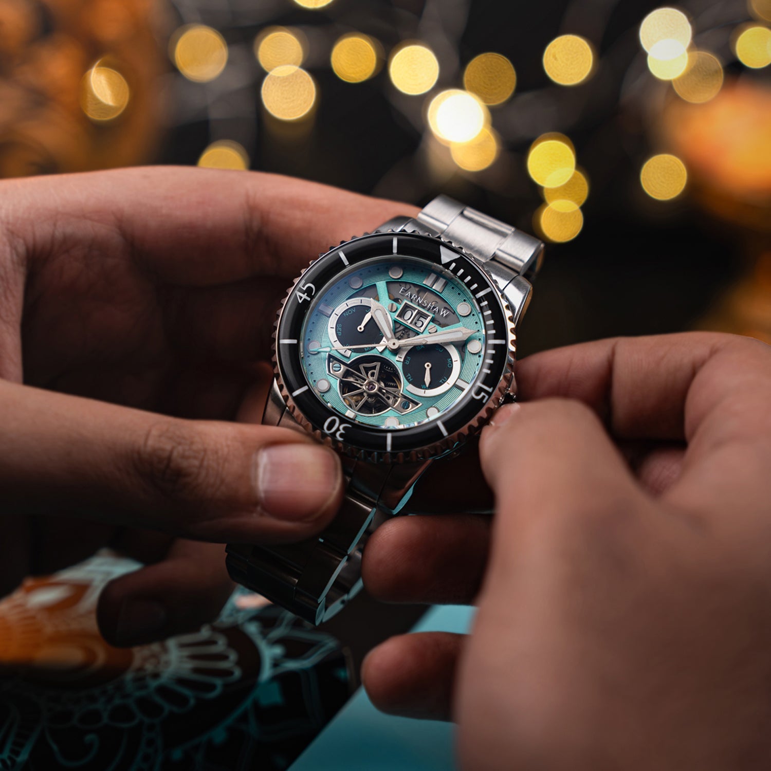 Duncan Grand Date Open Heart Diwali Multifunction Men's Watch -  ES-8174-DD
