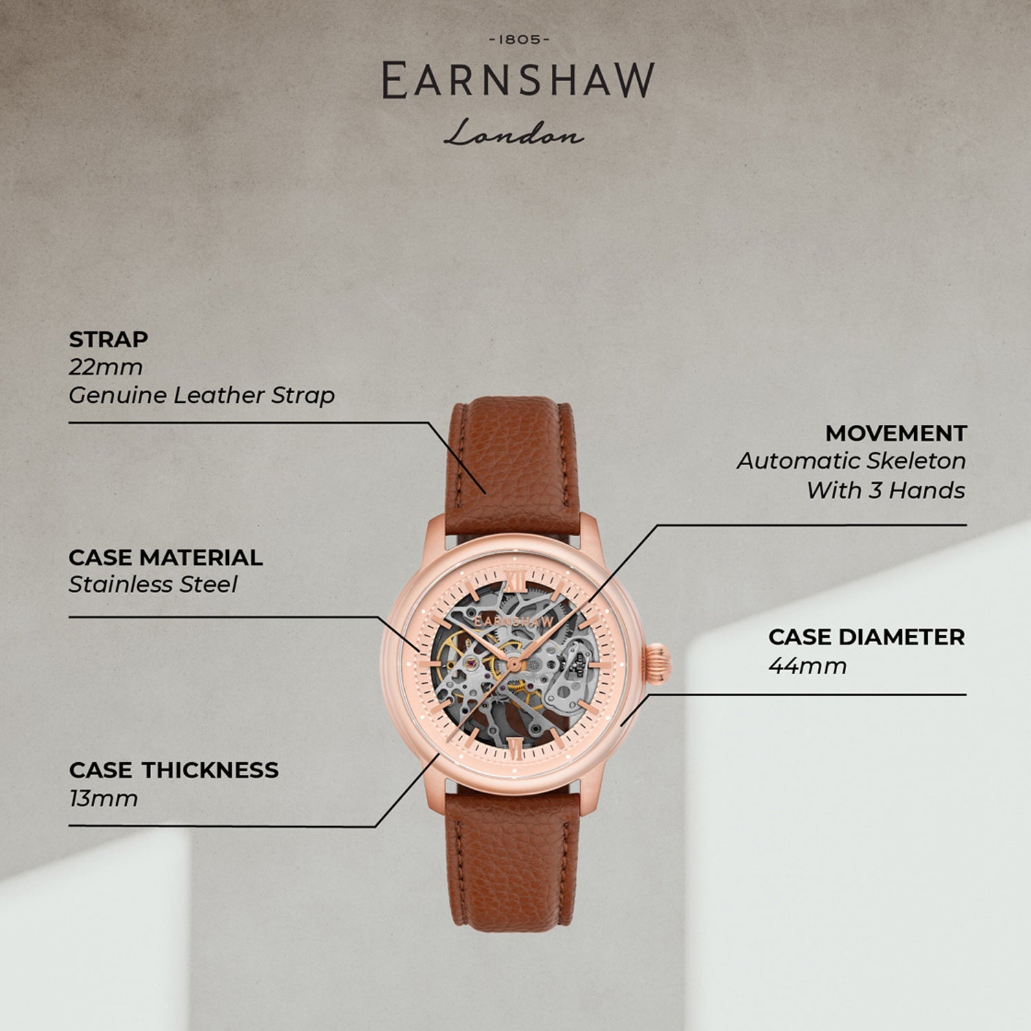 Cornwall Skeleton Automatic Men's Watch -  ES-8290-04