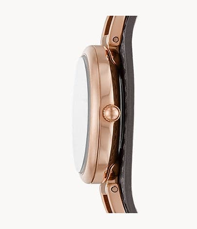 FOSSIL Carlie Three-Hand Black Eco Leather Watch ES5212I