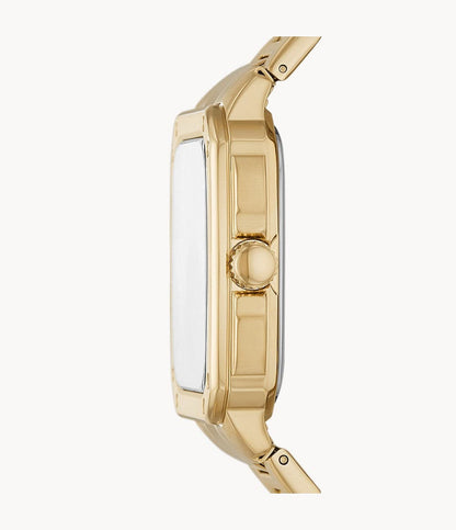 FOSSIL Inscription Three-Hand Date Gold-Tone Stainless Steel Watch FS5932I