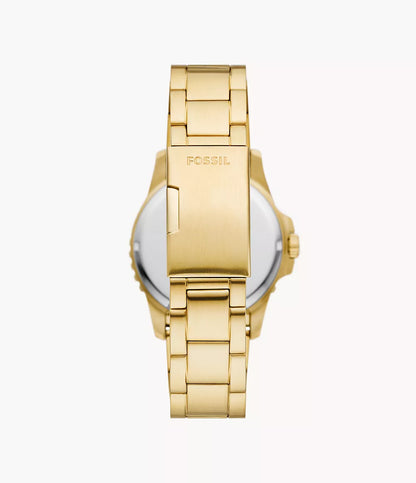 Fossil Blue Dive Three-Hand Date Gold-Tone Stainless Steel Watch