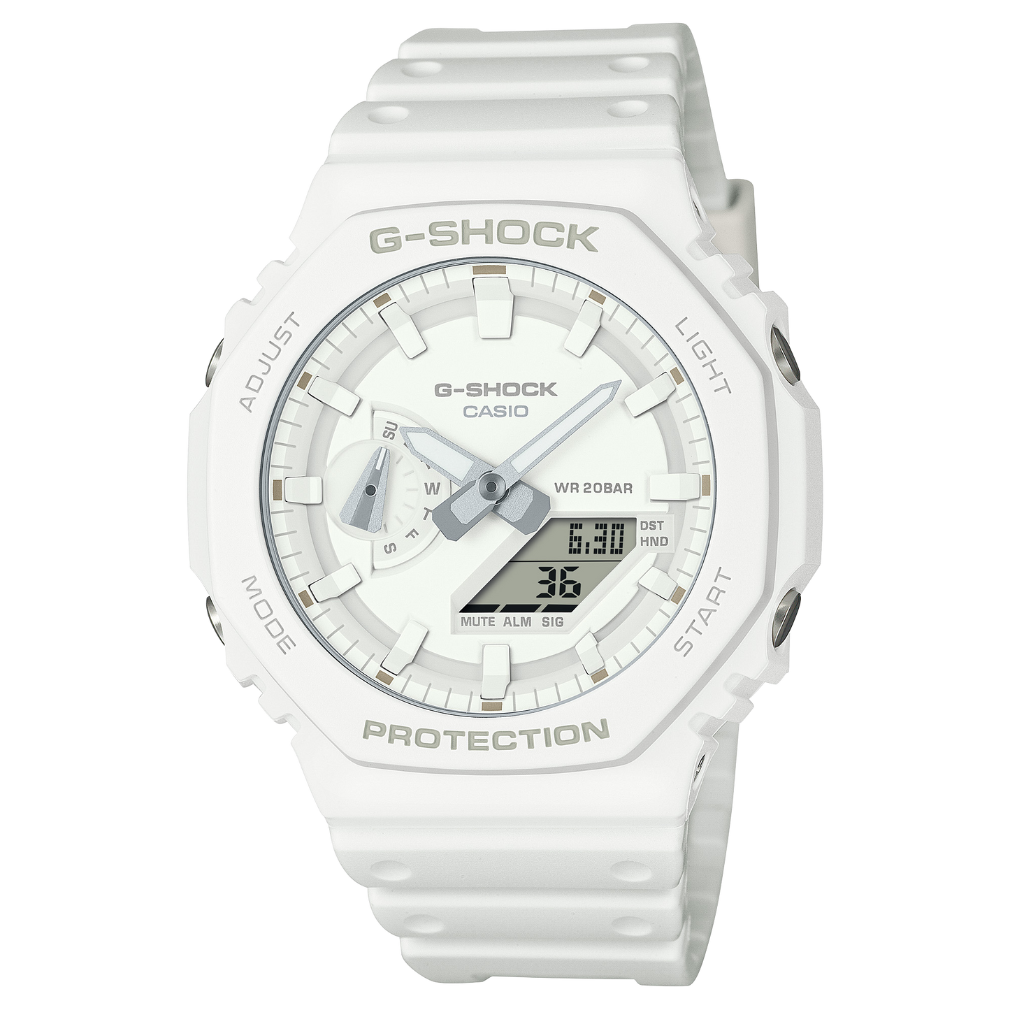 G-Shock CasiOak All White Watch GA2100-7A7