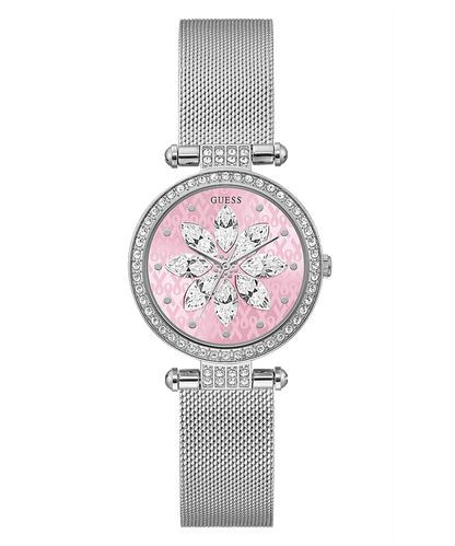 SPARKLING PINK LIMITED EDITION 32MM PINK & SILVER MESH WATCH