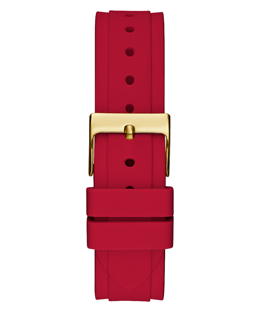 GOLD TONE CASE RED SILICONE WATCH