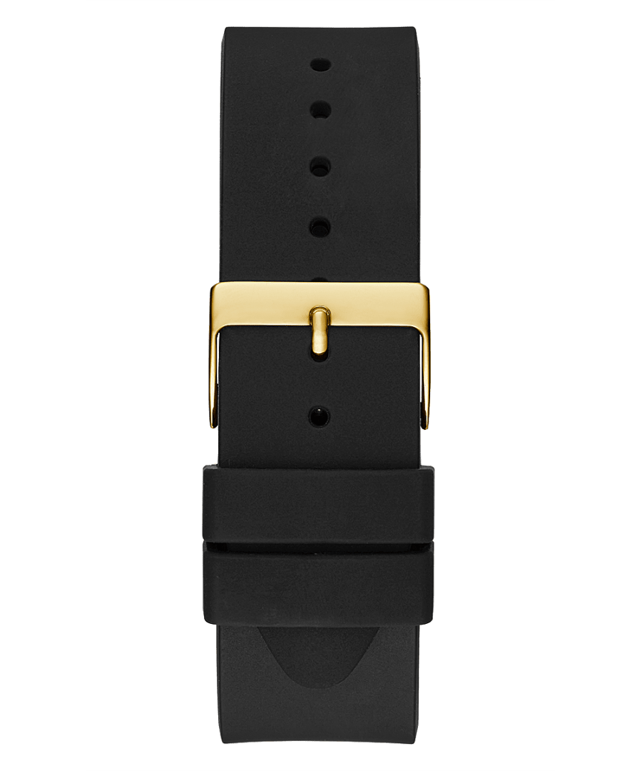 GOLD TONE CASE BLACK SILICONE WATCH-GOLD TONE CASE BLACK SILICONE WATCH