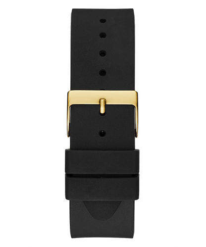 GOLD TONE CASE BLACK SILICONE WATCH-GOLD TONE CASE BLACK SILICONE WATCH