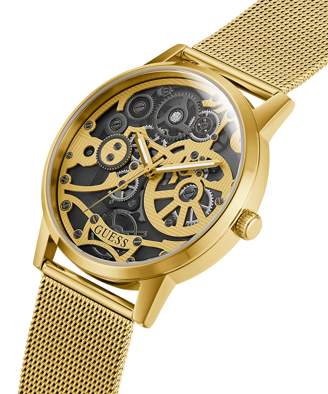 GUESS Mens Gold Tone Analog Watch-GW0538G2