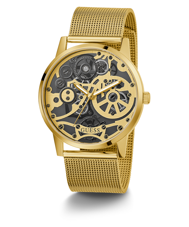 GUESS Mens Gold Tone Analog Watch-GW0538G2