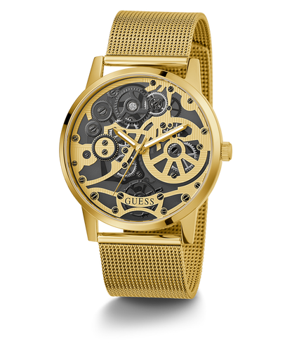 GUESS Mens Gold Tone Analog Watch-GW0538G2