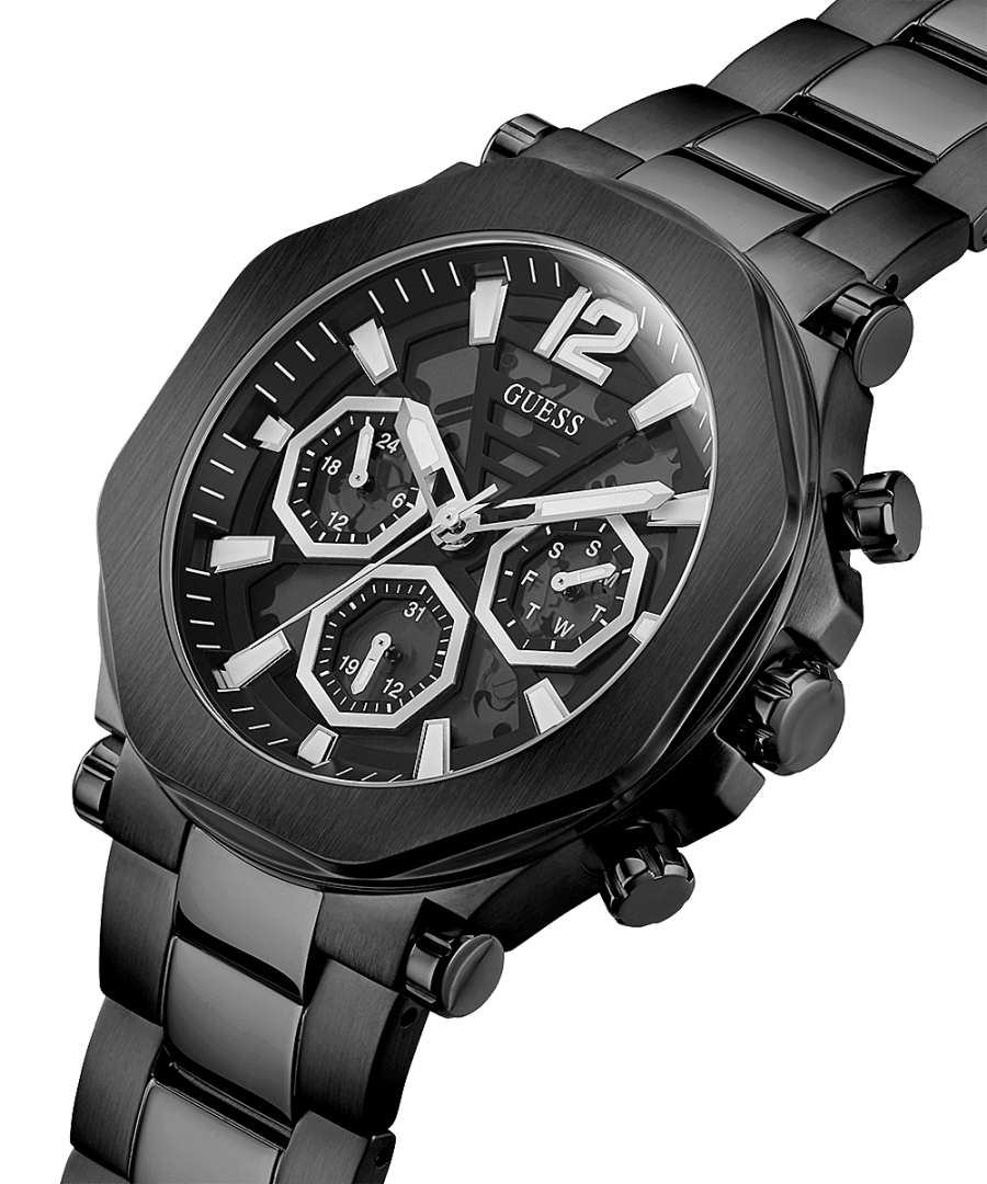 BLACK CASE BLACK STAINLESS STEEL WATCH