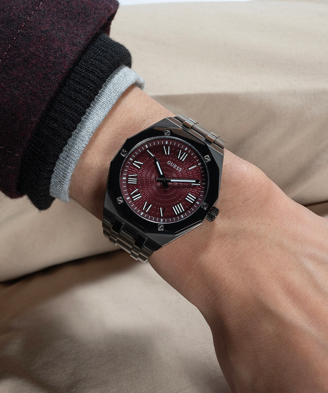 GUESS Mens Gunmetal Analog Watch-GW0575G5